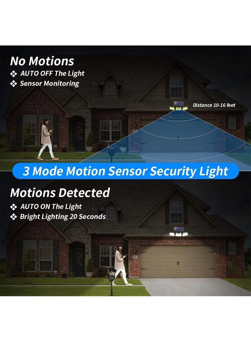 Triple-Head Solar Motion Sensor Light 1752B 103 COB LED 2400 mAh