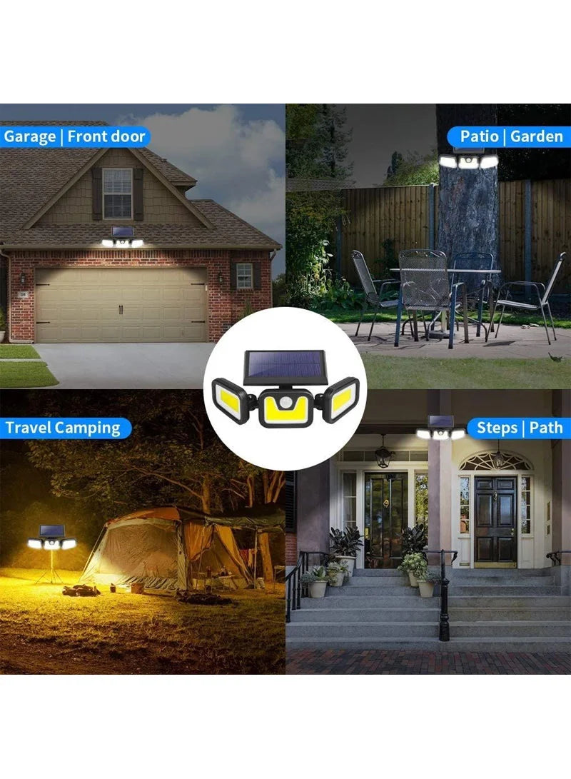 Triple-Head Solar Motion Sensor Light 1752B 103 COB LED 2400 mAh