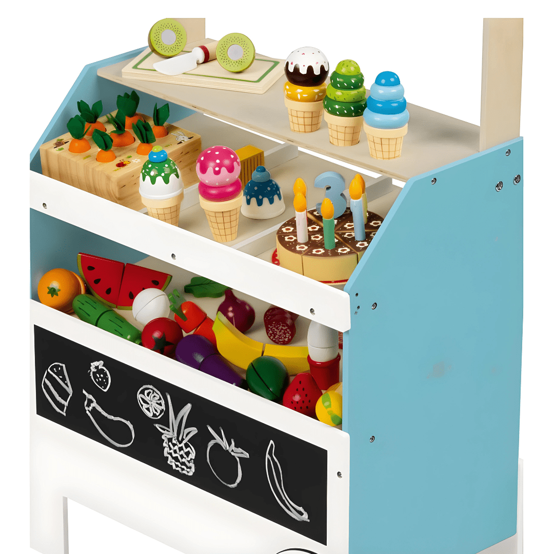 Playtive Wooden Market Stall Cart for Kids 3+ Years
