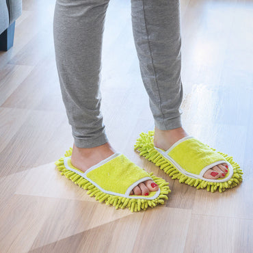 Effortless Microfiber Mop Slippers for Quick Floor Cleaning & Polishing