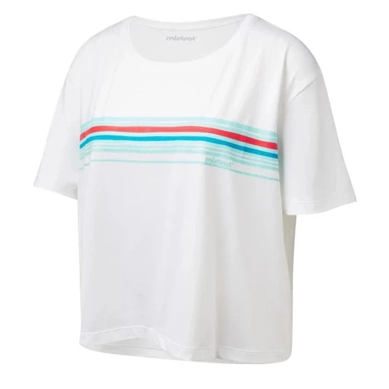 Mistral Women's Striped Short Sleeve Crop Sports T-Shirt