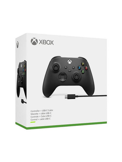 Xbox Wireless Controller Carbon Black for Series X|S, Xbox One, PC with USB-C Cable