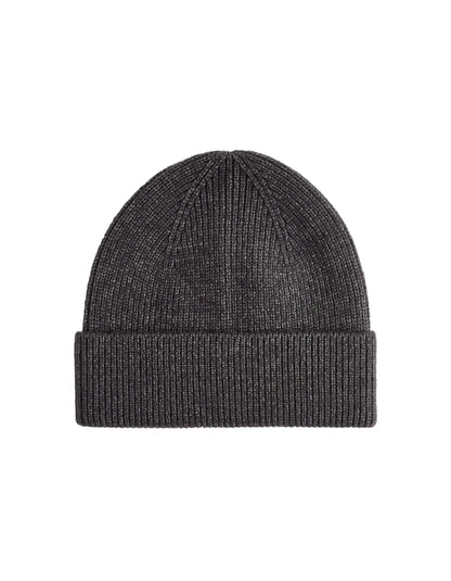 Celio Anthra Mel Grey Knitted Beanie Soft Ribbed Winter Hat