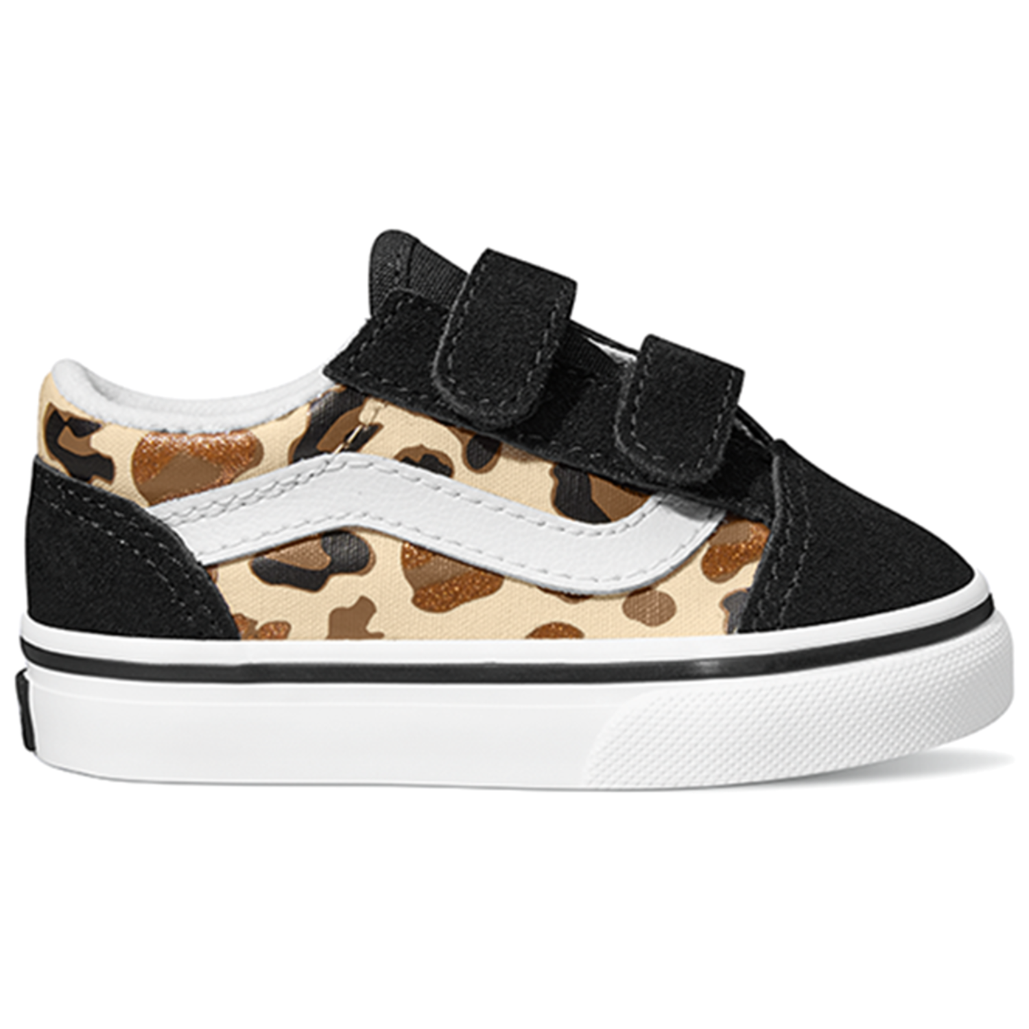 Vans Old Skool V Leopard Glitter Toddler Shoes