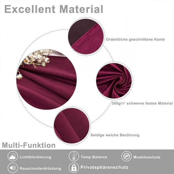 WOLTU Blackout Curtain with Ruffled Tape - 140x270 cm