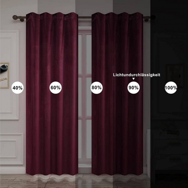 WOLTU Blackout Curtain with Ruffled Tape - 140x270 cm