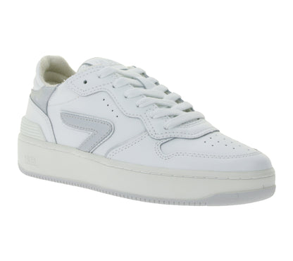 HUB Smash L31 Women's White/Silver Genuine Leather Terry-Lined Sneakers Comfortable Shoes