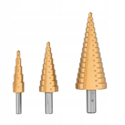Parkside Step Drill Bit Set PSB 6 A1 3-Piece HSS Titanium Coated