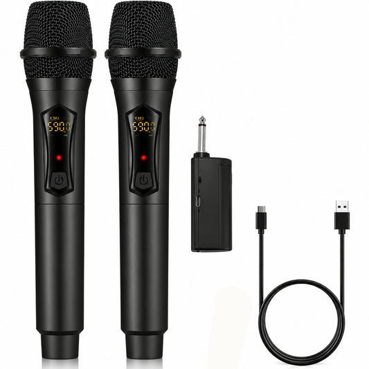 ALPOWL WXM-001 Professional Dual Wireless Microphone with Receiver