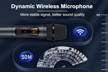 ALPOWL WXM-001 Professional Dual Wireless Microphone with Receiver