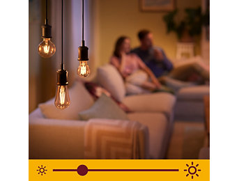Philips Dimmable Amber A60 E27 LED Filament Bulb, 25W Equivalent