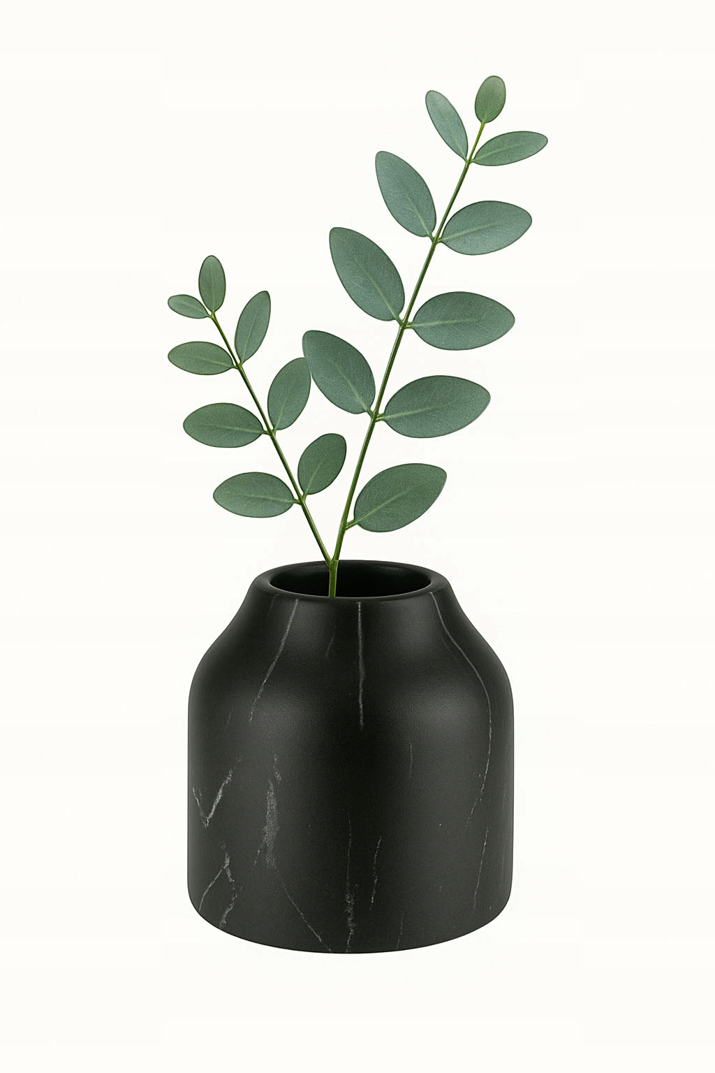 Livarno Home Black Marble Effect Decorative Vase 11 x 12 cm