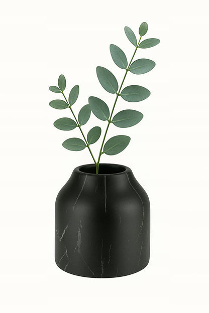 Livarno Home Black Marble Effect Decorative Vase 11 x 12 cm