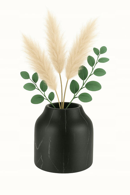 Livarno Home Black Marble Effect Decorative Vase 11 x 12 cm
