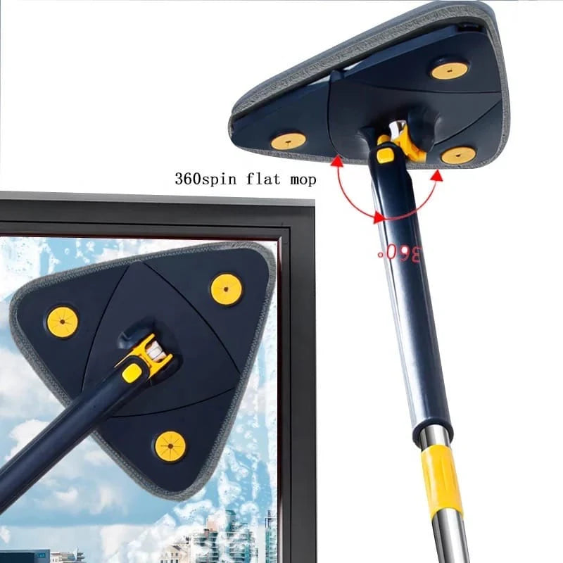 CraftinAround Triangle 360 Telescopic Self-Draining Multi-Surface Cleaning Mop