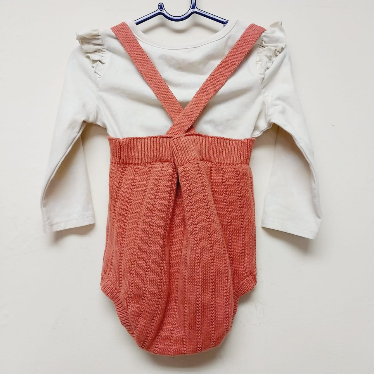 Cat y Jack Baby Girl 12M Knit Romper Blouse Set