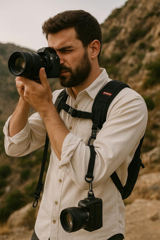 Ztowoto Dual Camera Shoulder Strap with Quick-Release Harness – Outdoor & Travel Ready