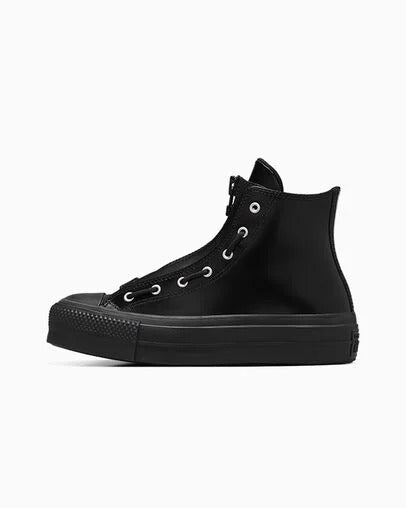 Women's Chic Leather Platform High-Top Sneakers with OrthoLite Cushioning