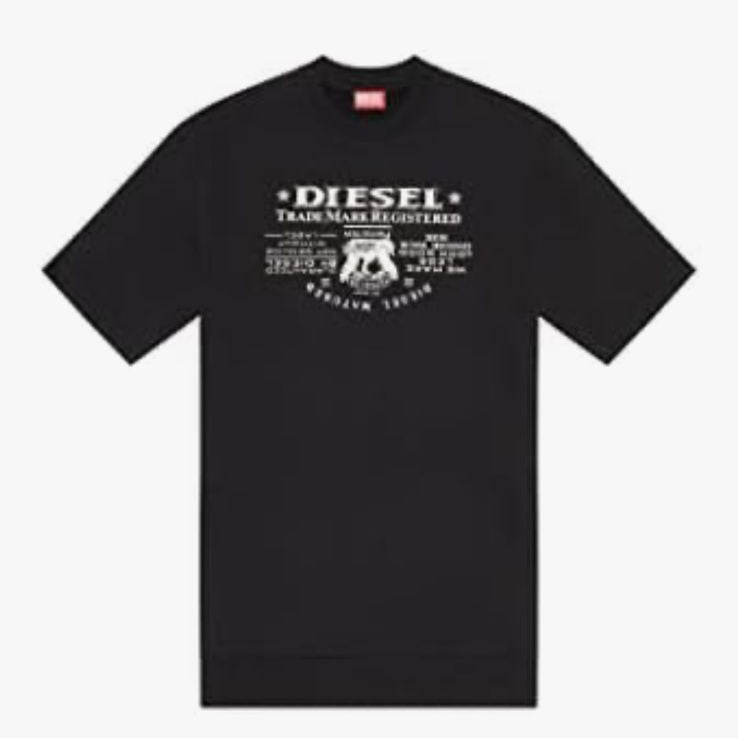 Black Diesel t-shirt with brand logo on a smartphone screen
