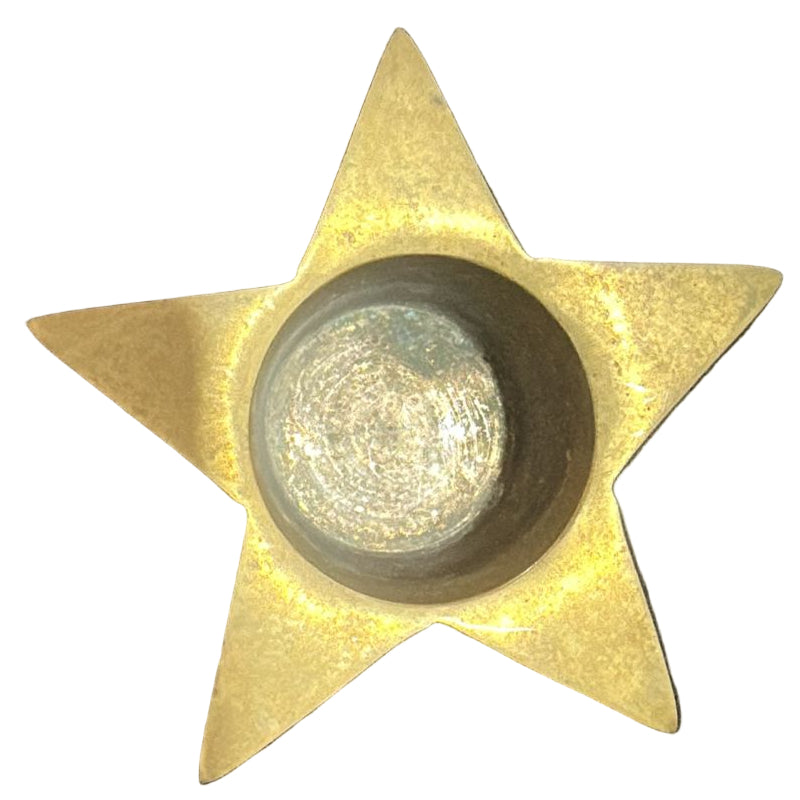Star-Shaped Brass Candle Holder – Vintage Tealight Holder Candle diameter: 4.8 cm