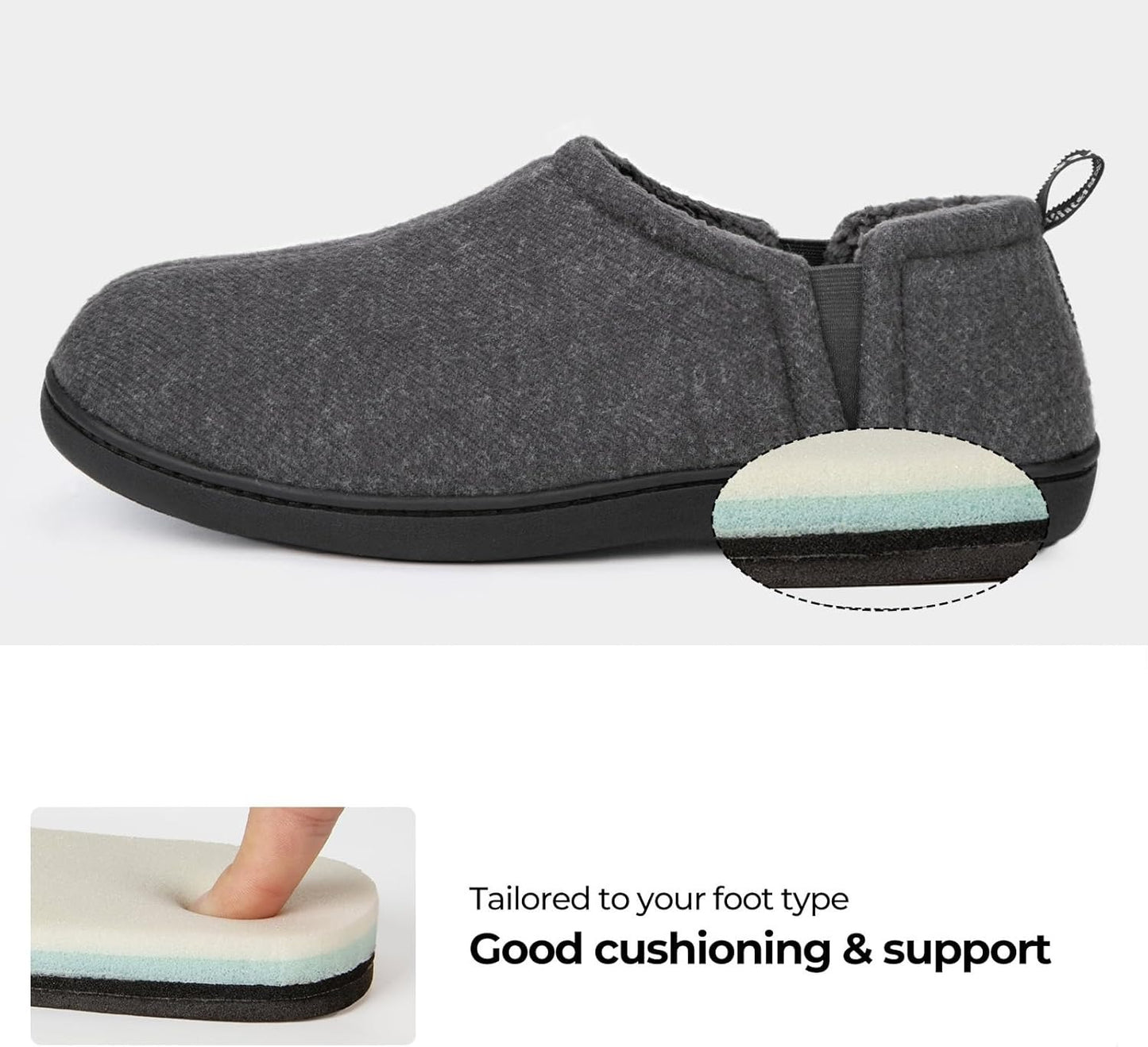 Snug Leaves Men's Faux Wool Felt Slippers: Warm, Comfy Winter House Shoes.