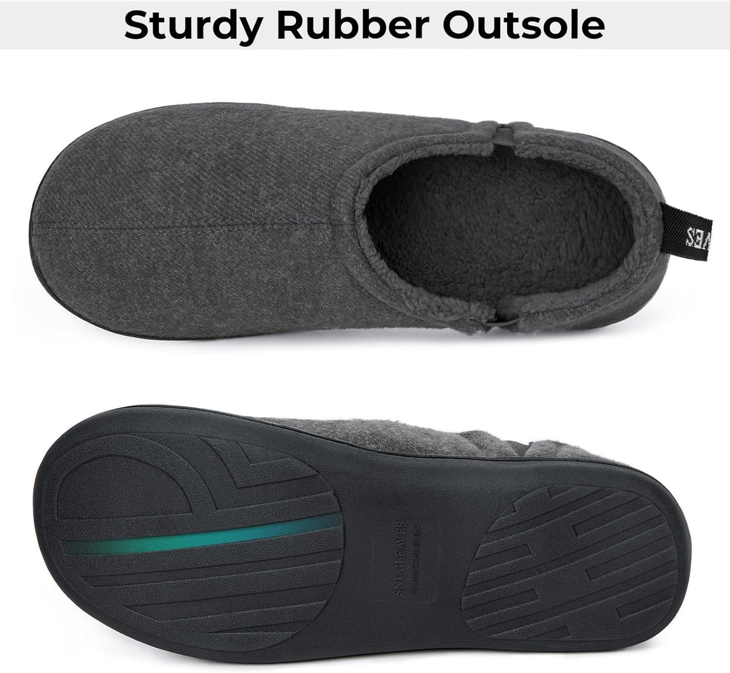 Snug Leaves Men's Faux Wool Felt Slippers: Warm, Comfy Winter House Shoes.