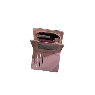 Burgundy Lovely Pet compact mini wallet with snap button closure and tassel, small women’s card and coin purse