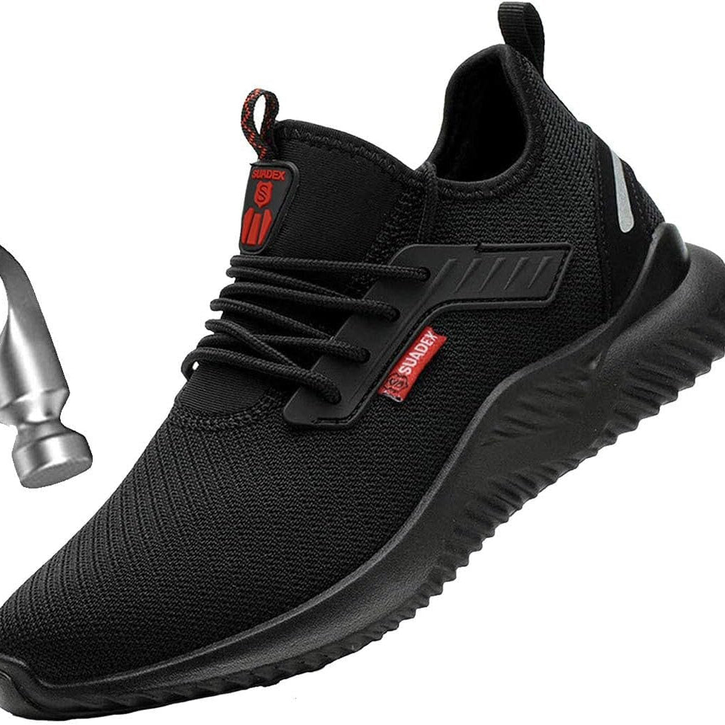 SUADEX Indestructible Steel Toe Safety Sneakers for Men, Lightweight Work Footwear