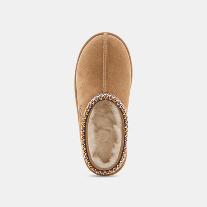 UGG  Cozy Suede Sheepskin Slippers - Light Brown Comfort