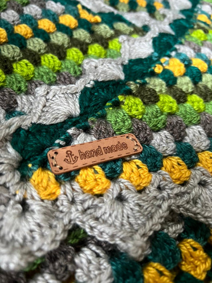 Handmade Crochet Baby Hat & Blanket Set – Green Multicolor