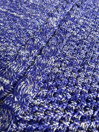 Handmade Crochet Purple Scarf - Throw Blanket