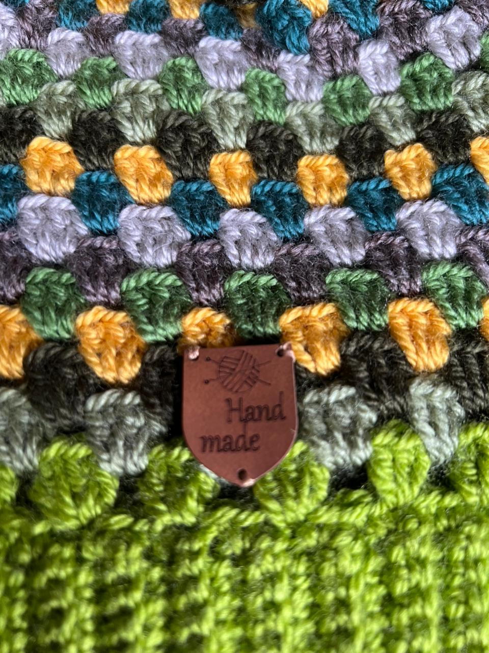 Handmade Crochet Baby Hat & Blanket Set – Green Multicolor