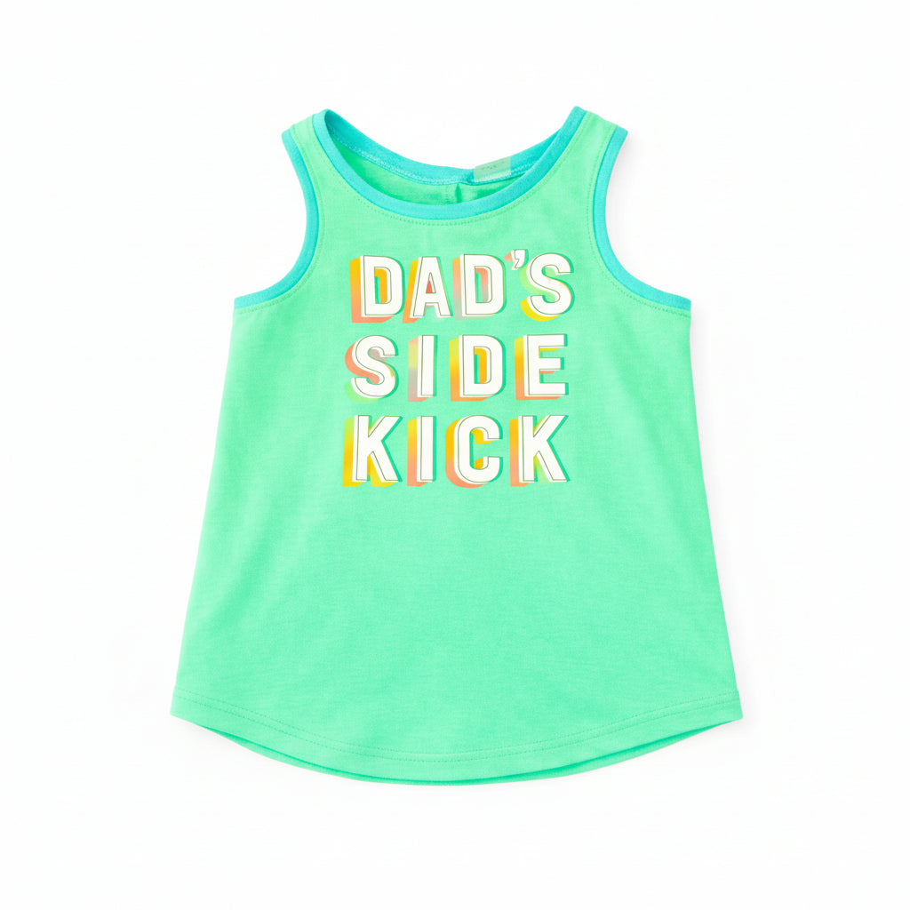 Okie Dokie Daddy's Sidekick Graphic Sleeveless Baby Shirt