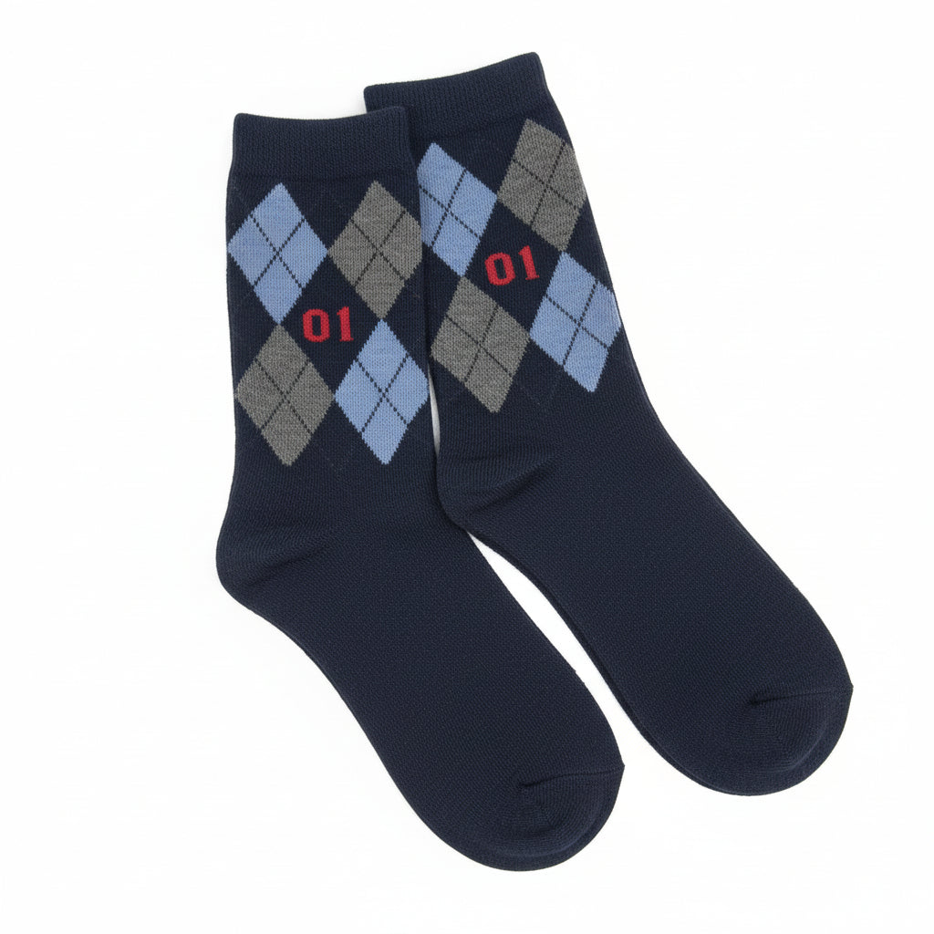 Argyle Mid-Calf Dress Socks