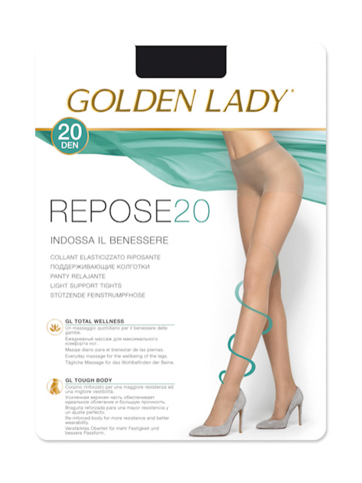 Golden Lady Repose Set 10 Smoke Grey Tights 20 Den