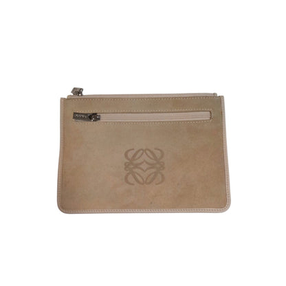 Loewevintage Anagram Suede Mini Zippy Travel Pouch Bag