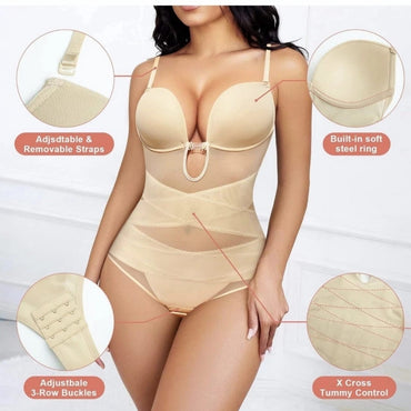 Junlan Women Shapewear Bodysuit U Plunge