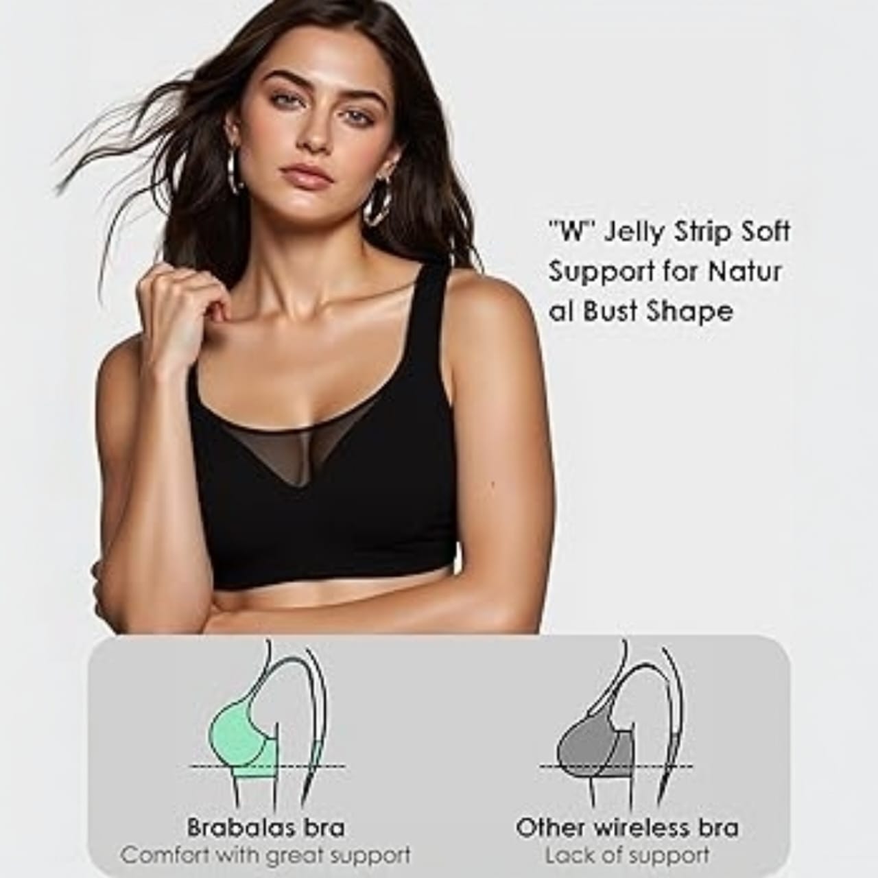 Brabalas Wireless Seamless Mesh Bralette
