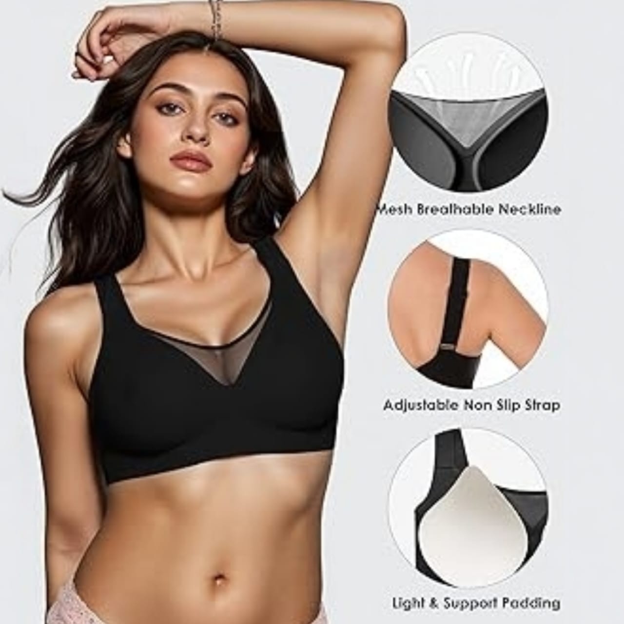 Brabalas Wireless Seamless Mesh Bralette