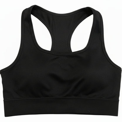 Sporty Black Sports Bra with Racerback - Comfortable & Stylish