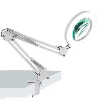 IVMAIE 10XMagnifying Glass with Light and Stand, 5 Color Modes LED Dimmable Desk Lamp