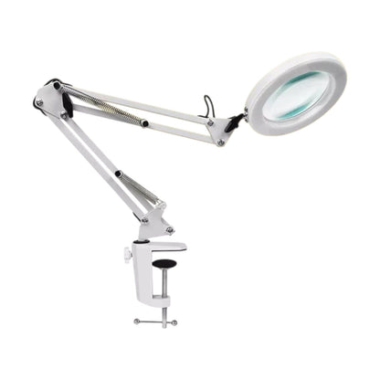 IVMAIE 10XMagnifying Glass with Light and Stand, 5 Color Modes LED Dimmable Desk Lamp