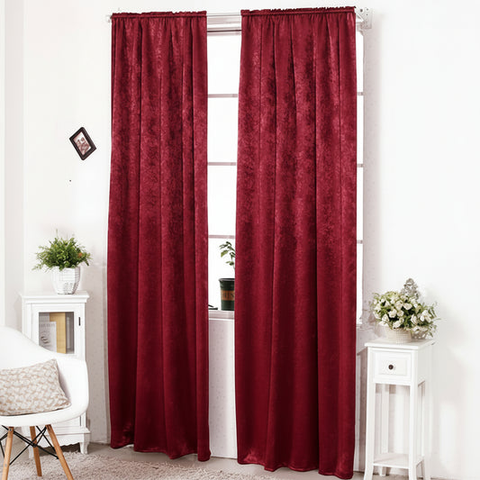 Woltu Velvet Curtain - Elegant Burgundy