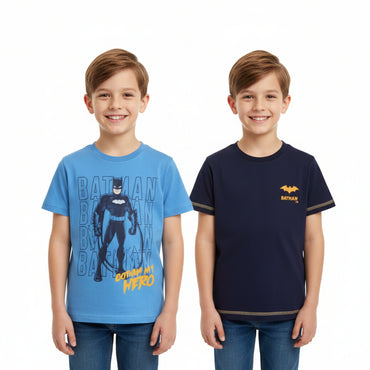 BATMAN Boys' 2-Pack T-Shirt Set – 100% Cotton