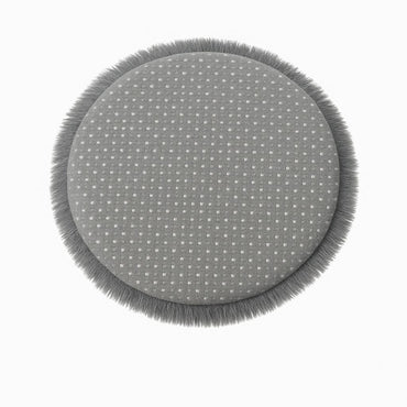CB Home Style Faux Fur Rug - Anthracite Round Seat Cushion Set of 3
