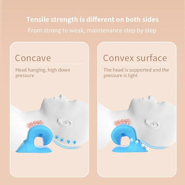 Blue Portable Cervical Traction Pillow with Eye Mask