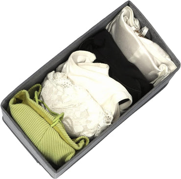 TENABORT Foldable Grey Closet Organizer Bins Set of 4 with Handles.