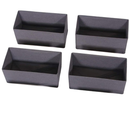 TENABORT Foldable Grey Closet Organizer Bins Set of 4 with Handles