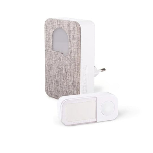 Product page for SCS Sentinel SONE Style doorbell with brand logo at the top.