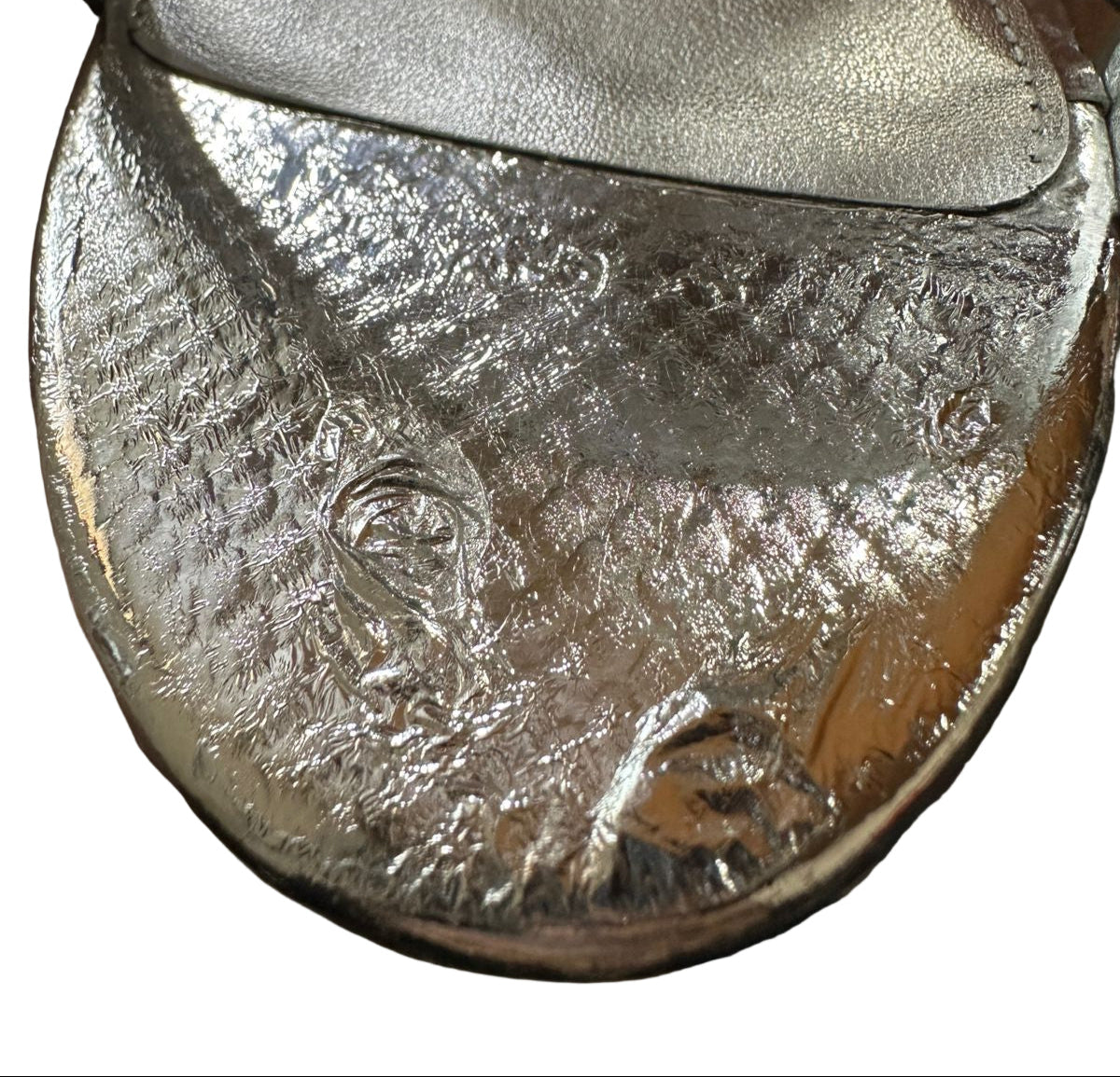 Women's Michael Kors Asha Metallic Foil Leather Ankle Strap Sandals